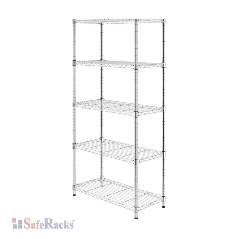 14" x 30" x 60" 5-Tier Wire Shelving