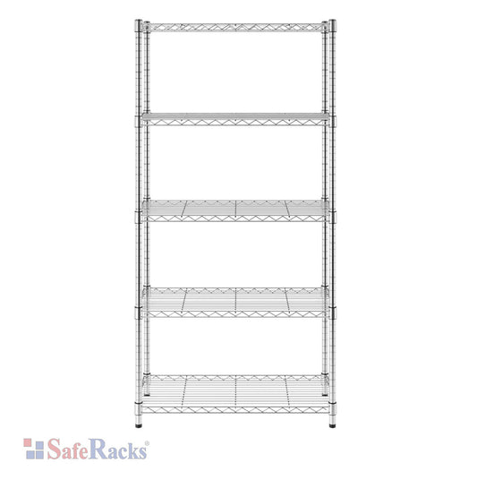 14" x 30" x 60" 5-Tier Wire Shelving