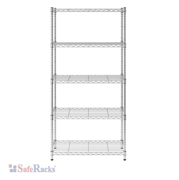 14 x 30 x 60 5-Tier Wire Shelving