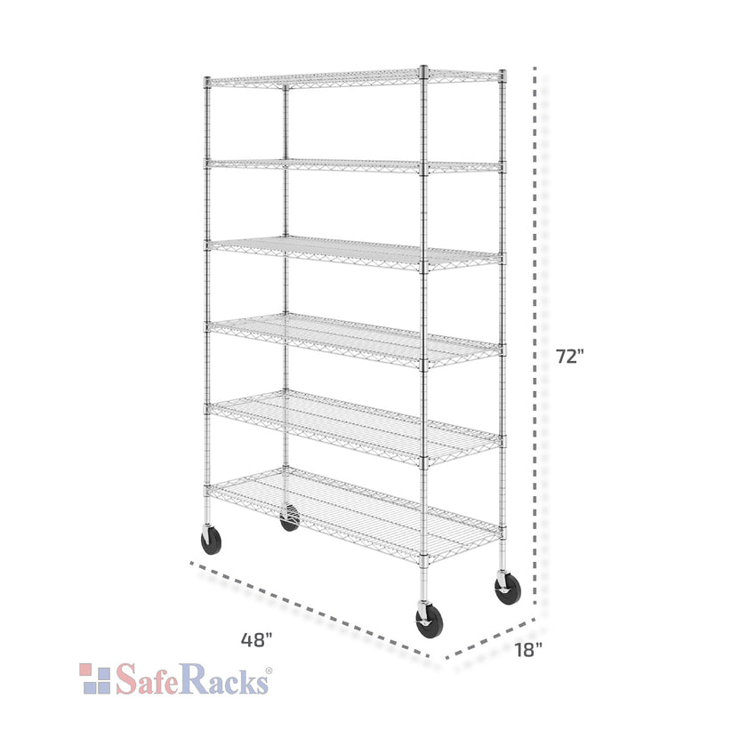 18" x 48" x 72" 6-Tier Wire Shelving