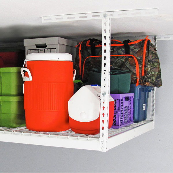 4' x 8' Overhead Garage Storage Bundle w/ 5 Bins (Red)